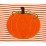 baby's striped fall romper with pumpkin applique