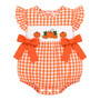 baby girls pumpkin smocked romper