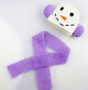 Purple snowman crochet photography prop for baby girls.