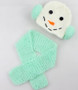 Mint unique snowman crochet photography prop for baby girls and boys.