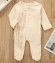 cream baby footie