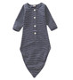 baby charcoal striped knotted gown
