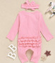 baby girls pink ribbed romper