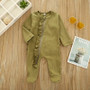 baby girl olive green zip footie