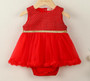 baby red and gold christmas dress