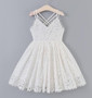 girls white lace flower girl dress