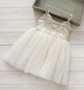 girls champagne sequin flower girl dress