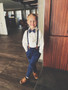 boys navy suspender wedding bearer outfit