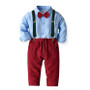 baby red christmas suspenders set