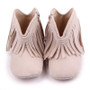 baby girl taupe fringe booties