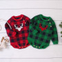 plaid deer romper