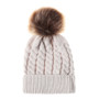 baby toddler beige pom winter hat