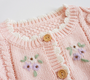 girls pink embroidered cardigan