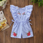 girls blue striped romper