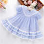 girls blue embroidered dress