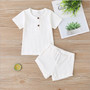 girls cream ribbed summer outfit