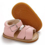 baby girls pink leather sandals