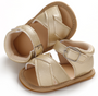 baby girls gold leather sandals