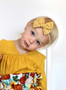 girls mustard bow eyelet