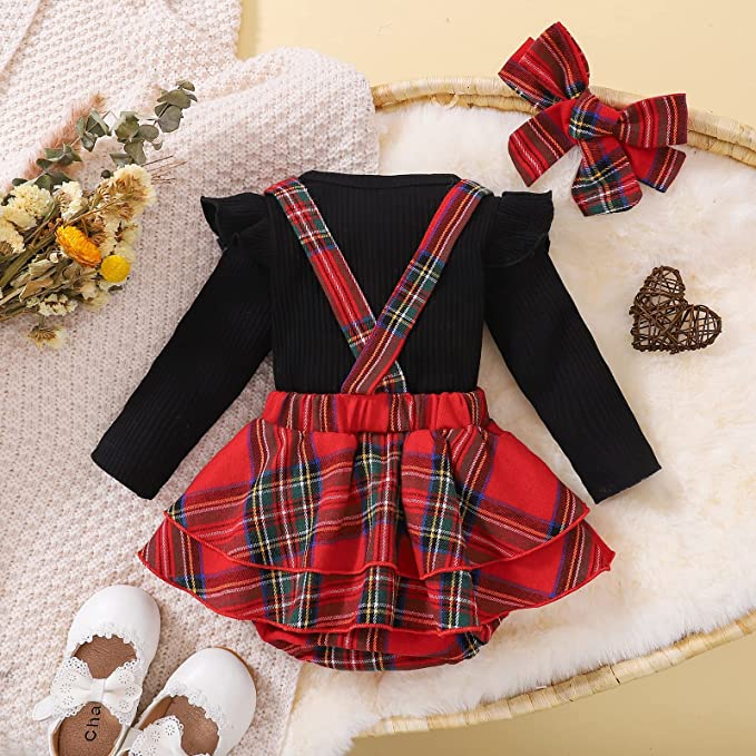 Macintyre Girls Christmas Plaid Jumper Set