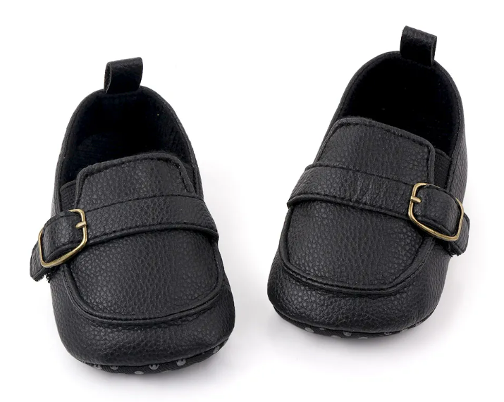 Jase Baby Boy Black Leather Loafers