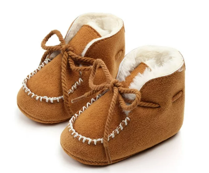 Juneau Chesnut Faux Fur Suede Moccasin Booties