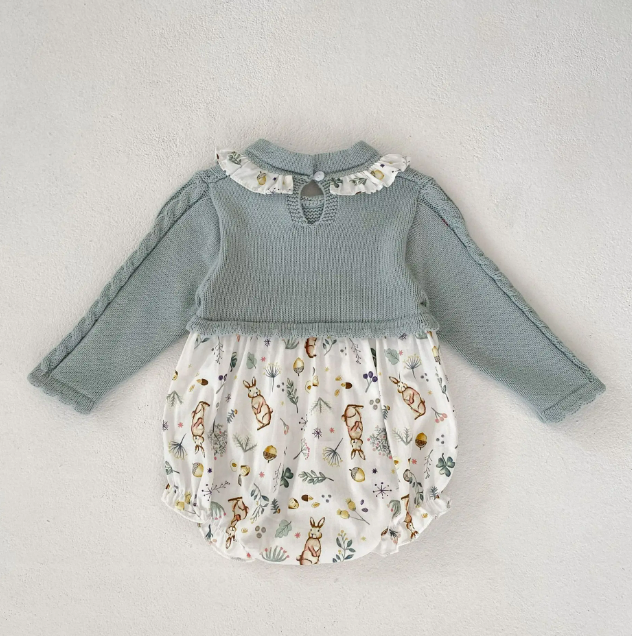 Lucia Bunny Embroidered Romper