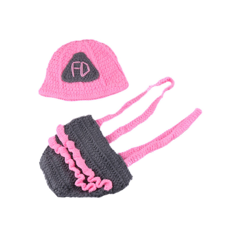 Baby Girl Crochet Firefighter Photography Prop
