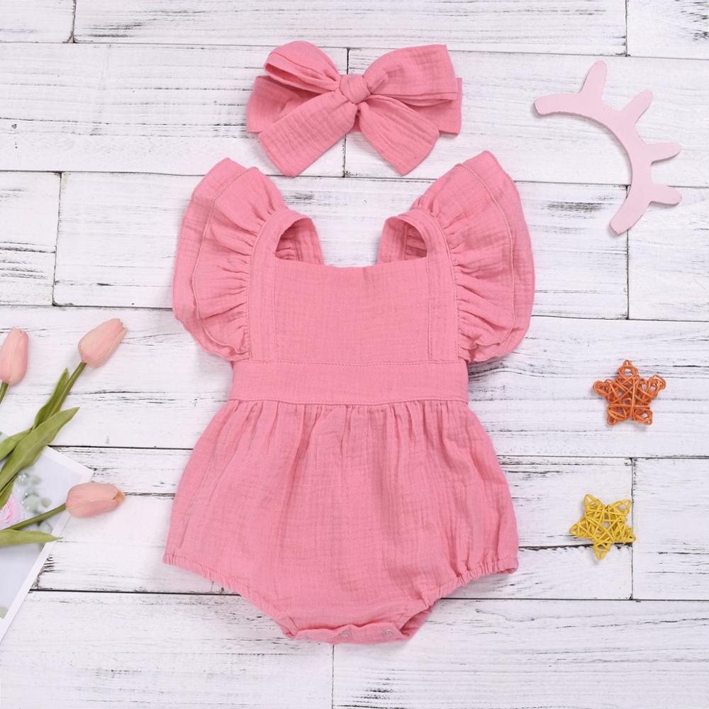 Jeanne Girls Pink Romper with Headband