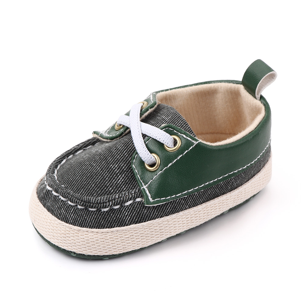 Mikey Green Slip-On Sneakers with Leather Accents