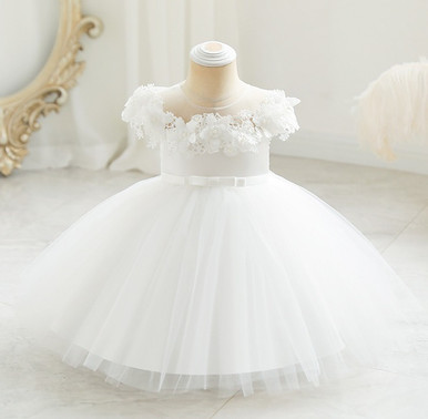 Embroidered Tulle Baptism Dress main image 1