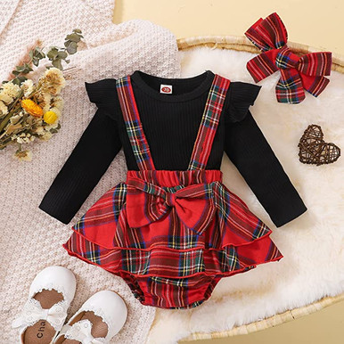 Macintyre Girls Christmas Plaid Jumper Set