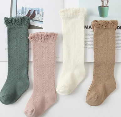 Loriel 4 Pack of Eyelet Knee High Socks