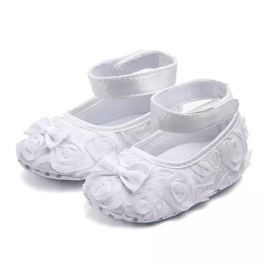 Sofia White Floral Baby Shoes
