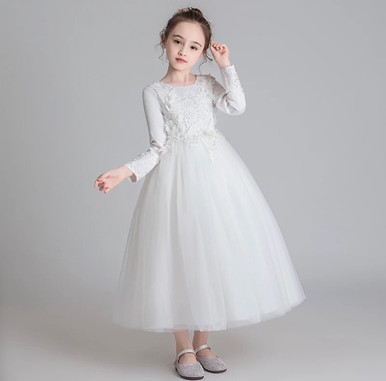 Maisie First Communion Gown with Pearl Accents