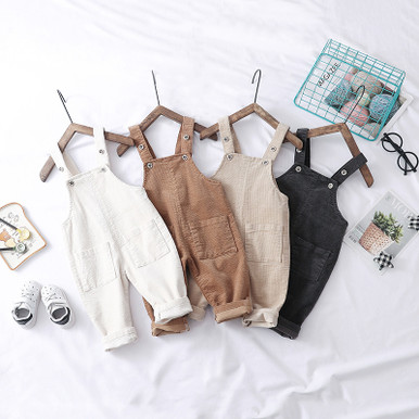 Ambrose Neutral Corduroy Bib Overalls