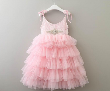 Milan Pink Tutu Dress with Gem Belt