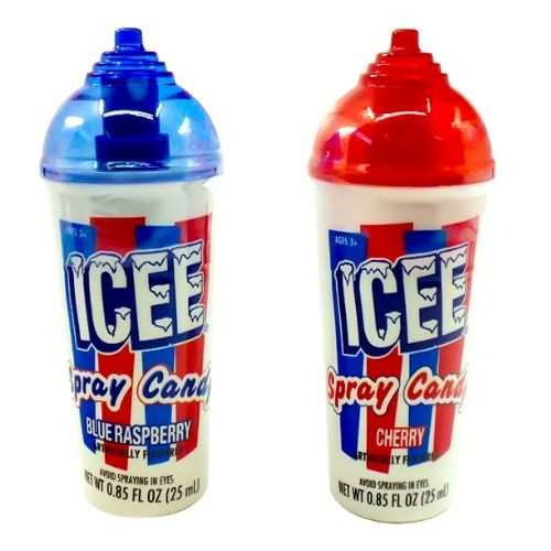 Enjoy these great-tasting spray liquid candy available in two of ICEE top flavours: Cherry & Blue Raspberry.