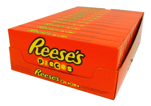 Reese's pieces are peanut butter in a crunchy shell