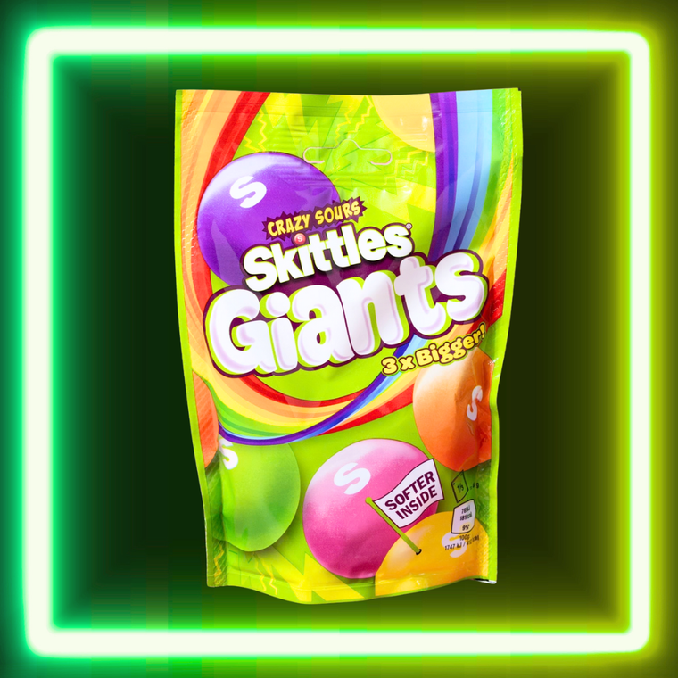 Skittles Giants Crazy Soft Sour (Candies from UK)