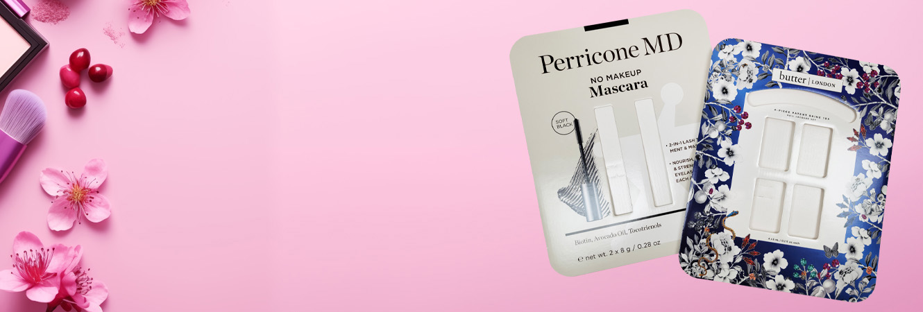 Blister card packaging designed for product visibility and durability, featuring header text and a call-to-action button.