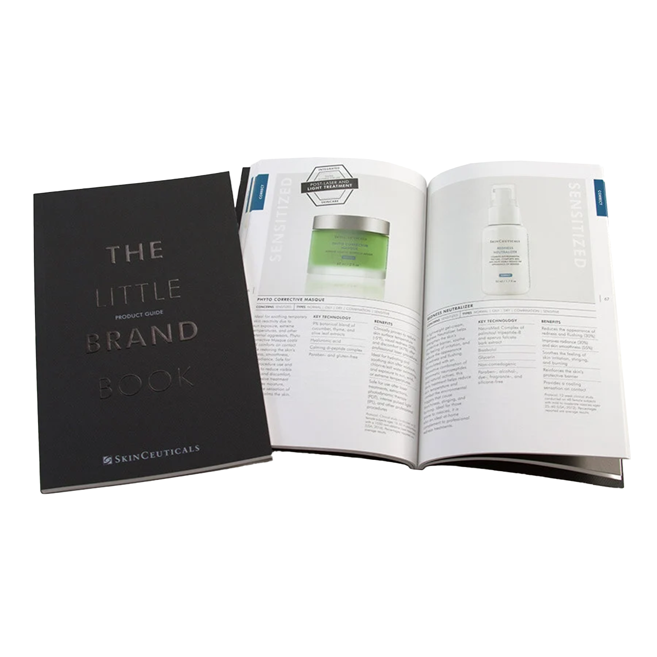 Black softcover catalog with embossed title