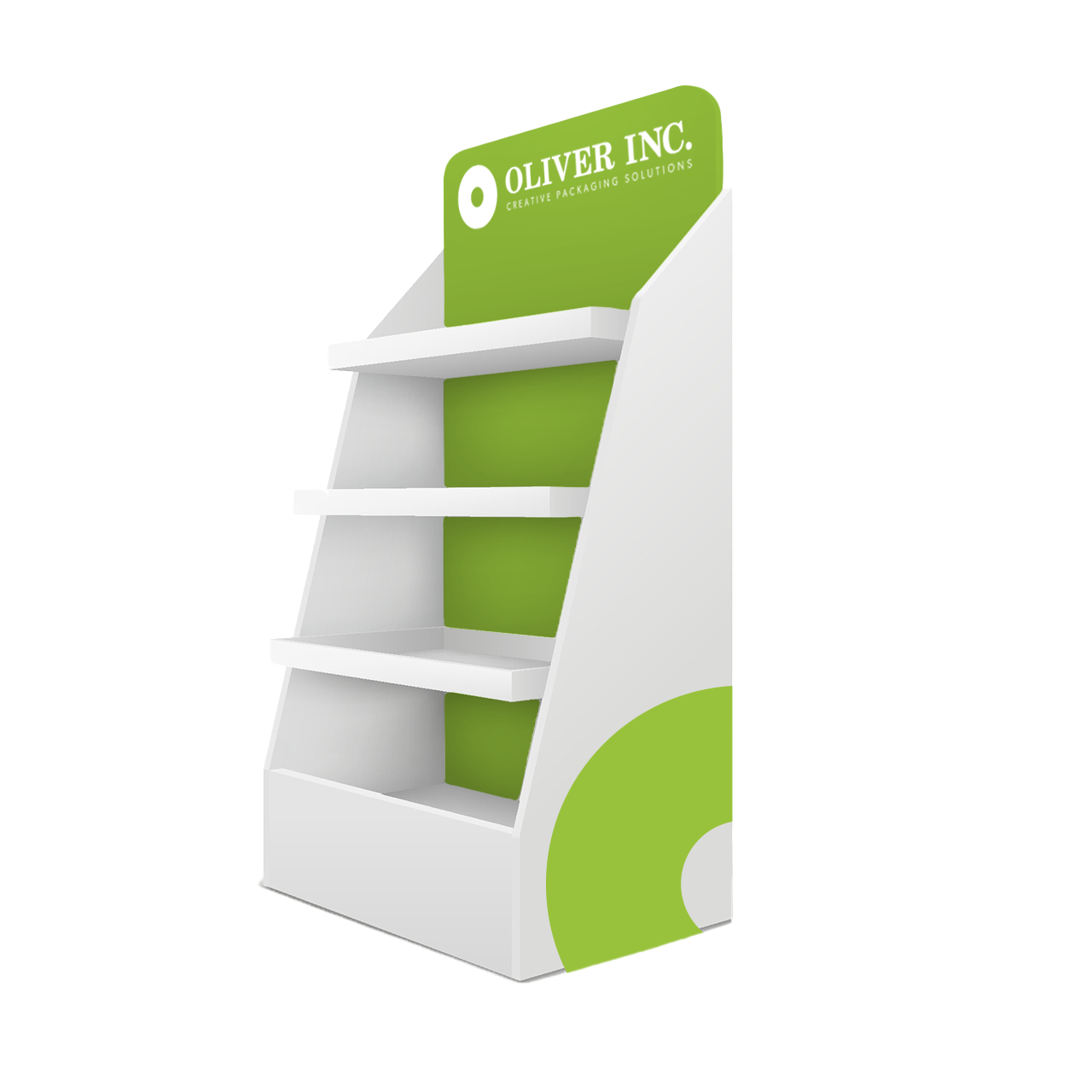 Three-tier POP display shelf unit with custom branding