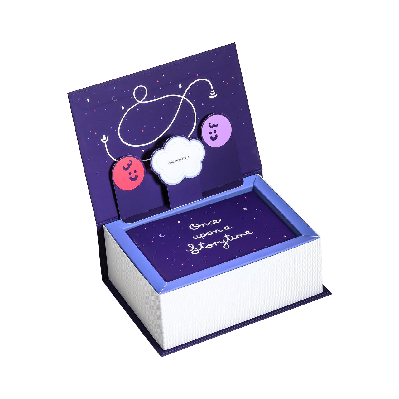 Rigid box featuring six candles with custom-fit inserts and a lift-top lid design