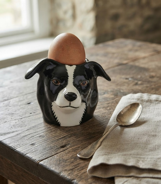 Border Collie Face Egg Cup