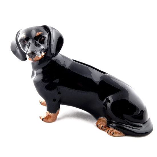 Dachshund Money Box black/tan 