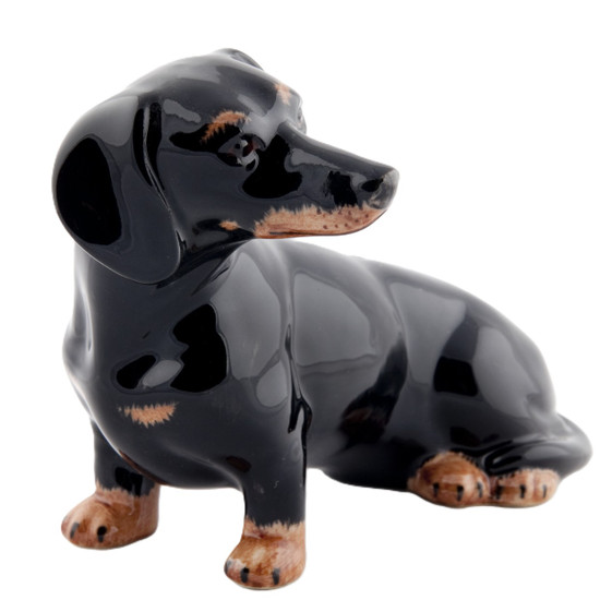 Dachshund Money Box black/tan 