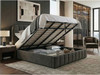 Opened ottoman bed storage area featuring gas-lift mechanism and solid base boards for maximum under-bed storage.