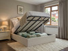 Front-Opening Ottoman Bed Storage Area with Heavy-Duty Gas Lift Mechanism and Solid Dust-Free Base Boards