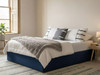 Austin Bespoke Blue Velvet Ottoman Storage Bed Base - Handcrafted in Birmingham by Hush My Bed.